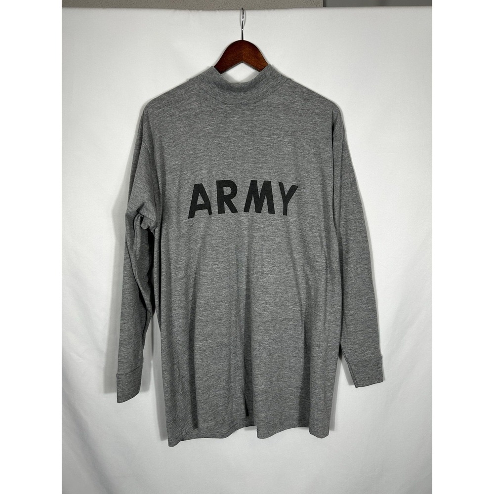 Army Shirt Mens L Long Sleeve Mock Neck PT Physical Training Uniform IPFU Logo